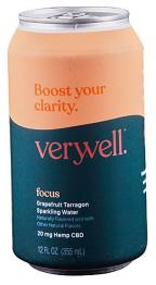 Veryvell - Focus - Grapefruit Tarragon Sparkling CBD Water (4 pack cans) (4 pack cans)